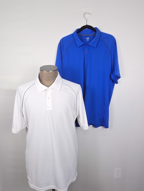ALO Yoga Other - Alo Yoga CoolFit Performance Polo Bundle Mens XXL White Blue Golf Shirt Lot